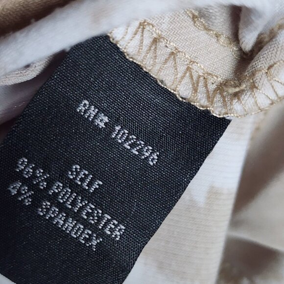 CONNECTED APPAREL Tan White Short Sleeve Pullover Dress Womens Size 6 - Picture 6 of 7